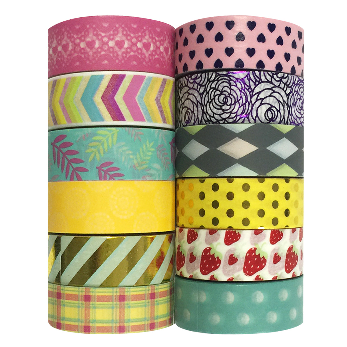 Wrapables Washi Masking Tape Collection, Set of 12