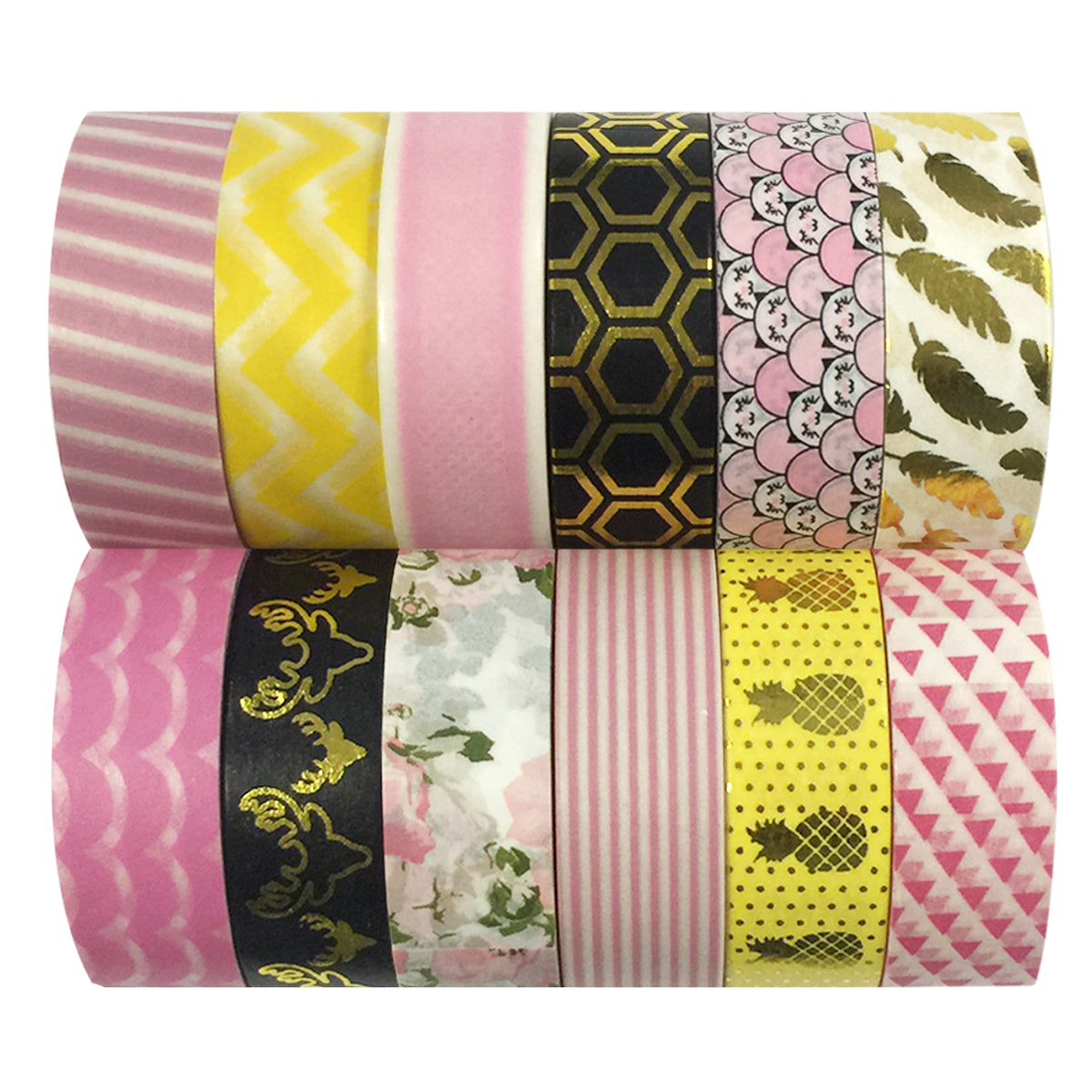 Wrapables Washi Masking Tape Collection, Set of 12