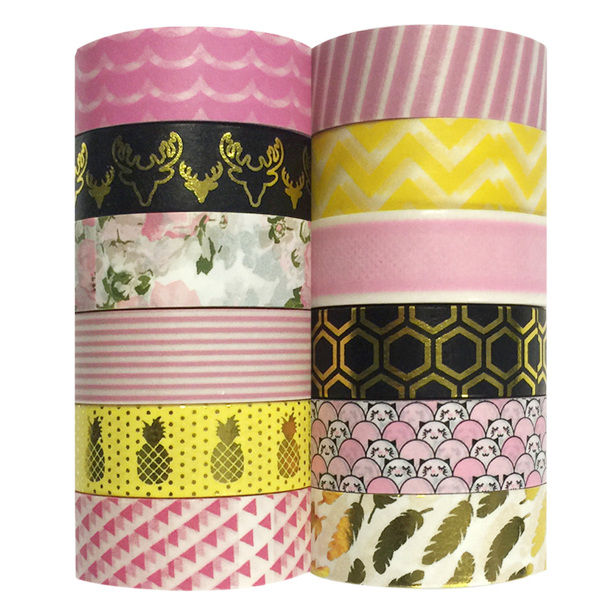 Wrapables Washi Masking Tape Collection, Set of 12