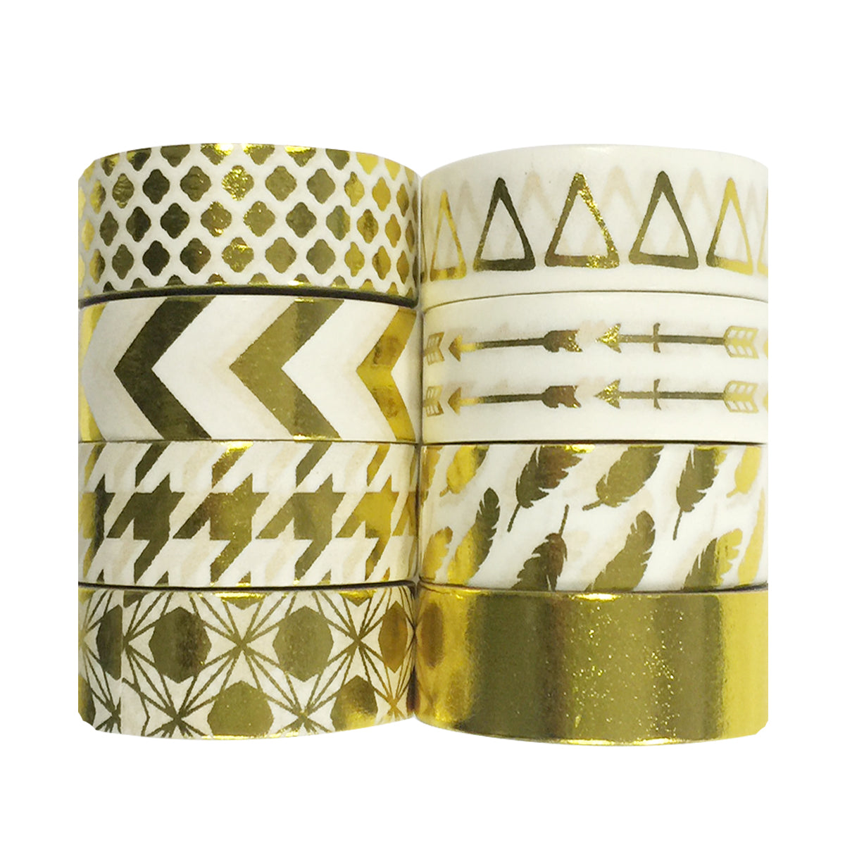 Wrapables Metallic Foil Washi Masking Tape Collection (Set of 8)