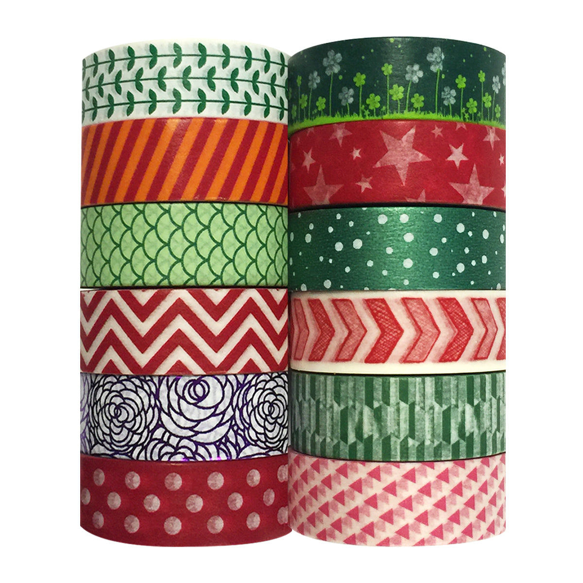 Wrapables  Washi Tapes Decorative Masking Tapes, Set of 12