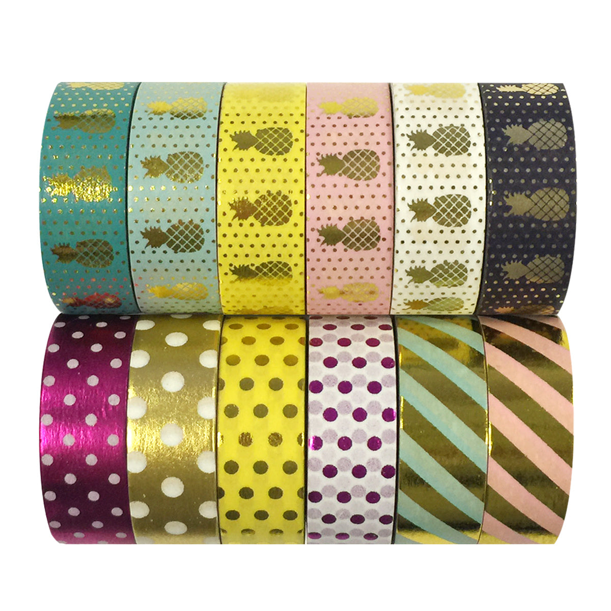 Wrapables  Washi Tapes Decorative Masking Tapes, Set of 12