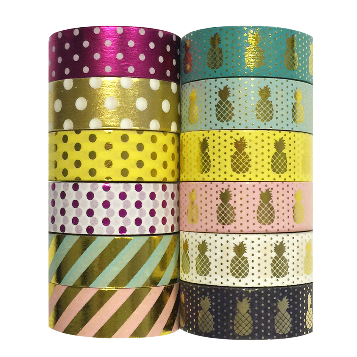 Wrapables  Washi Tapes Decorative Masking Tapes, Set of 12