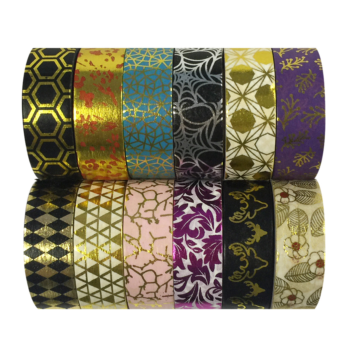 Wrapables  Washi Tapes Decorative Masking Tapes, Set of 12