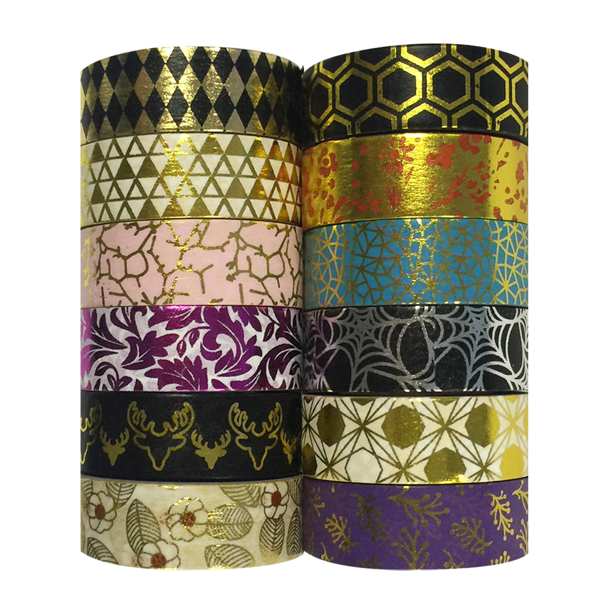 Wrapables  Washi Tapes Decorative Masking Tapes, Set of 12