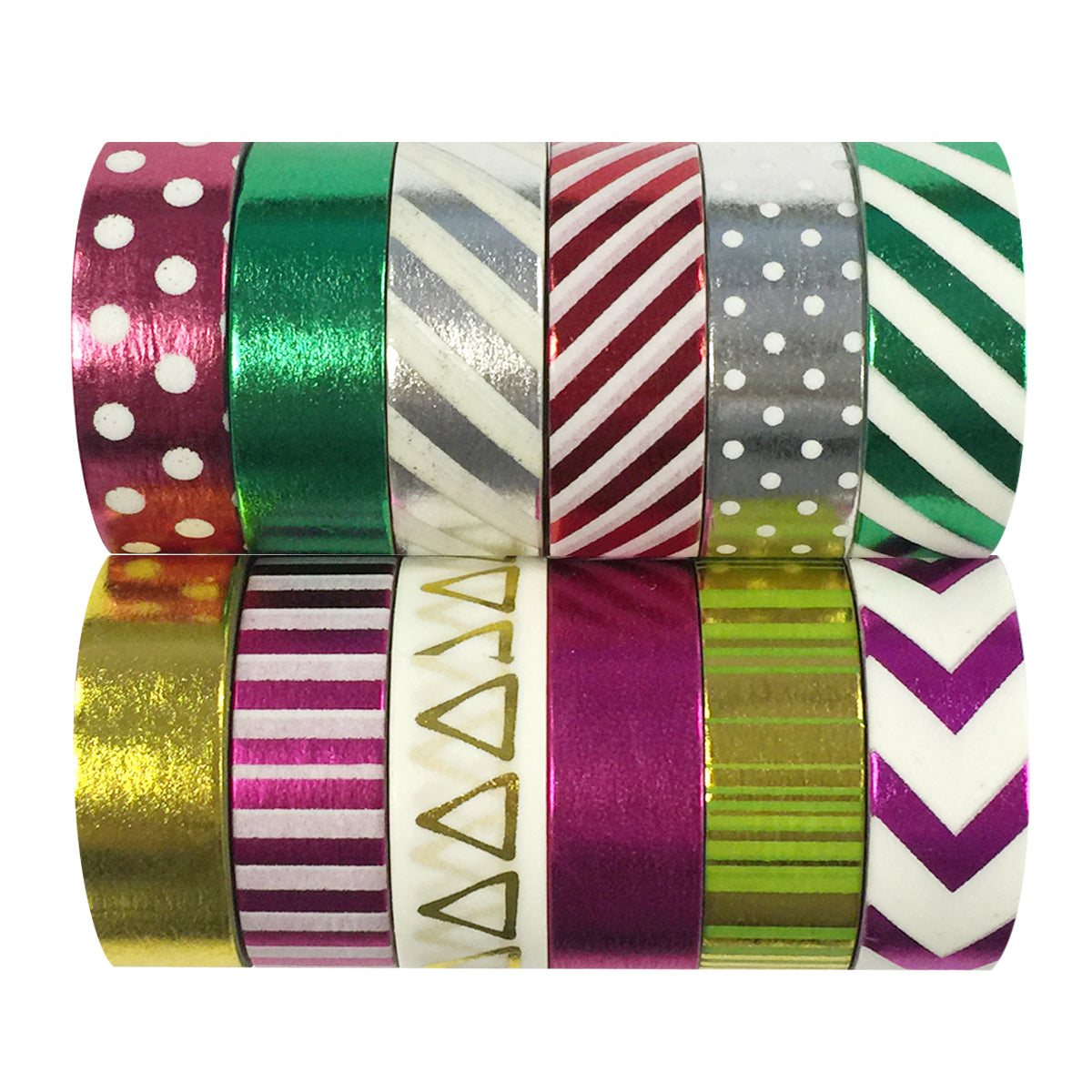 Wrapables  Washi Tapes Decorative Masking Tapes, Set of 12