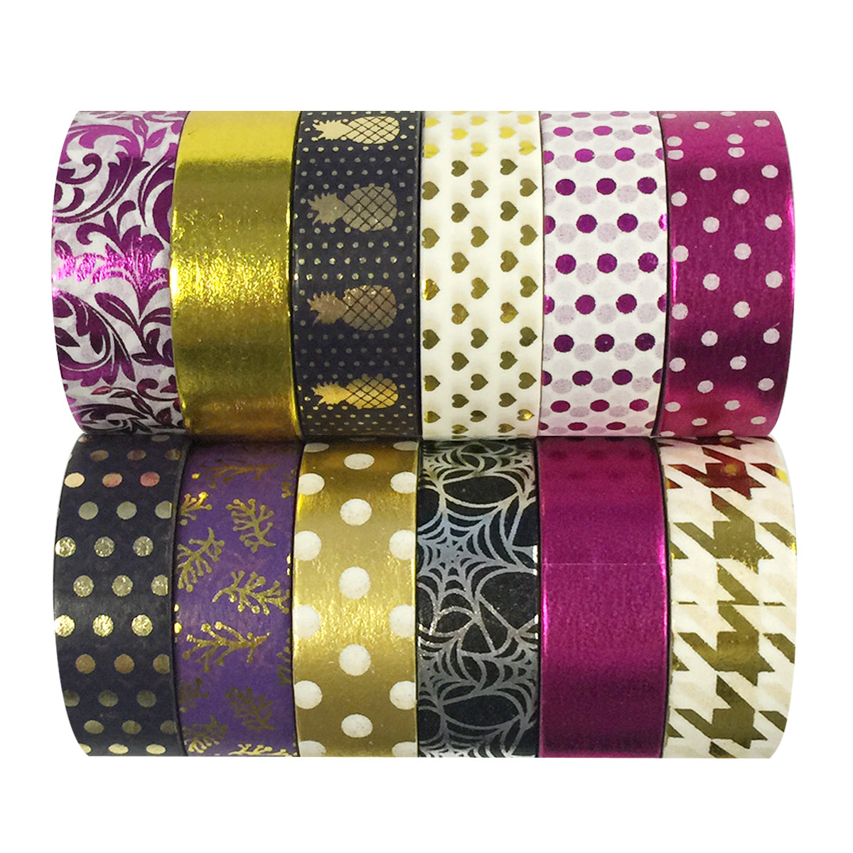 Wrapables  Washi Tapes Decorative Masking Tapes, Set of 12