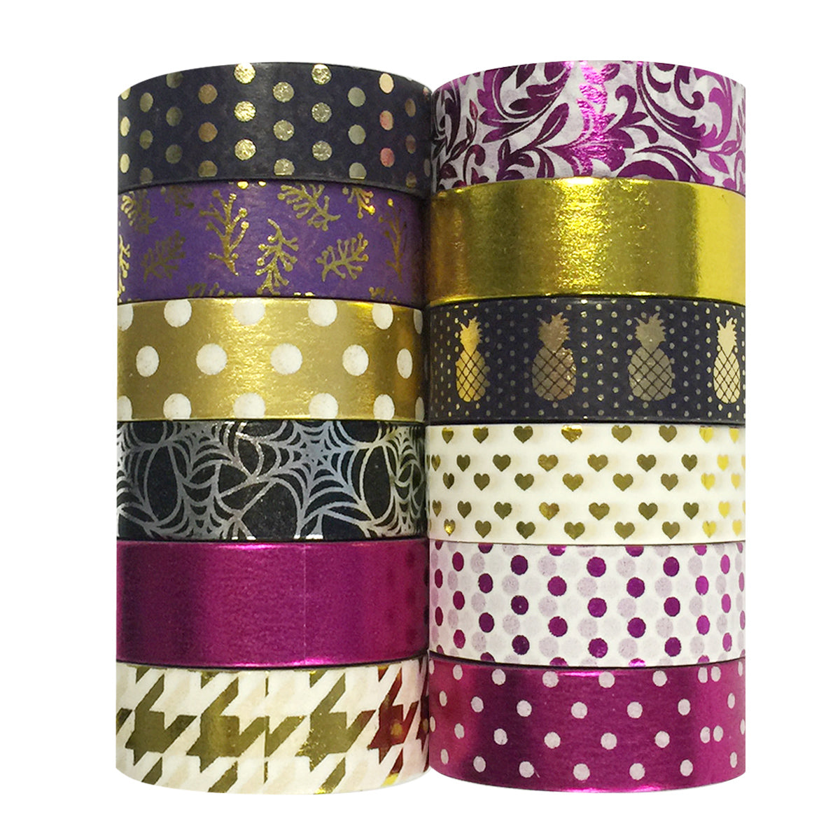Wrapables  Washi Tapes Decorative Masking Tapes, Set of 12