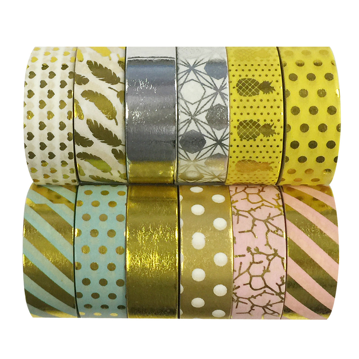 Wrapables  Washi Tapes Decorative Masking Tapes, Set of 12