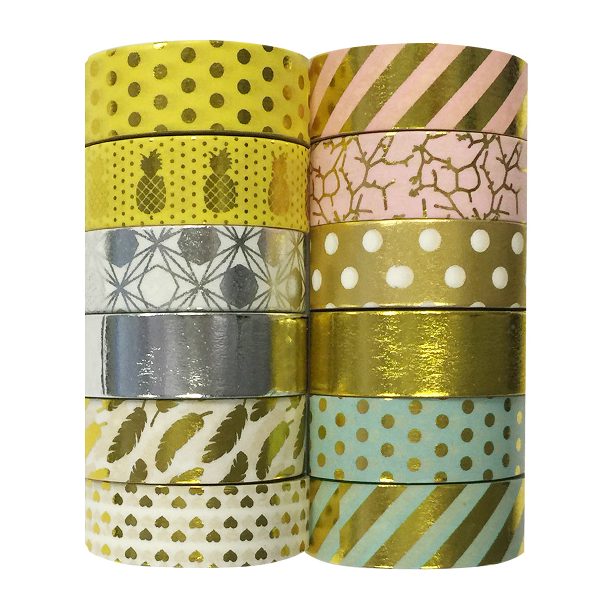 Wrapables  Washi Tapes Decorative Masking Tapes, Set of 12