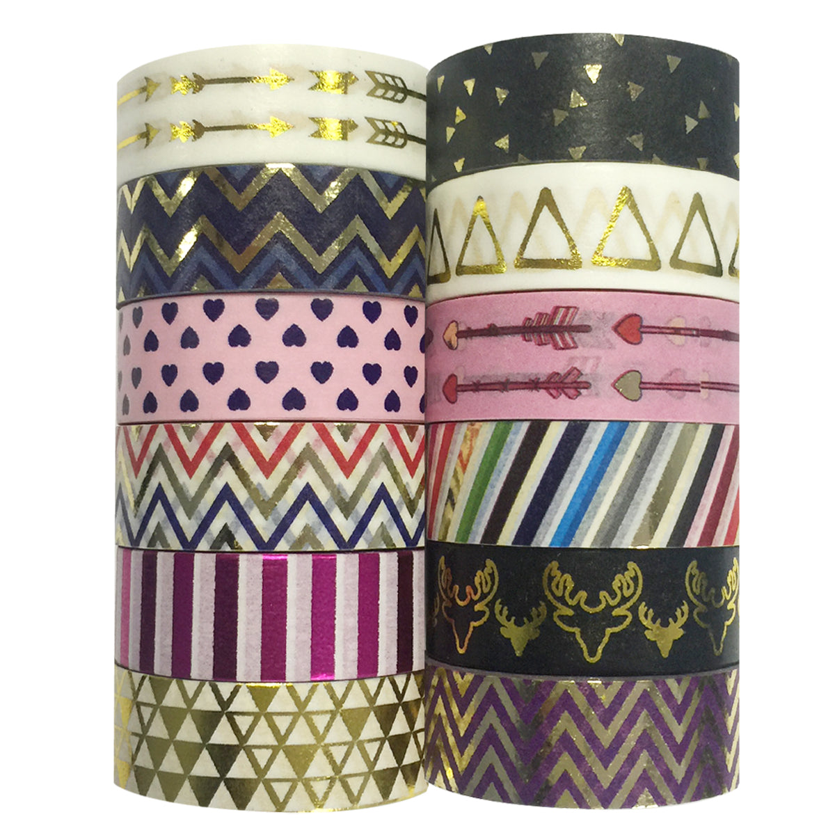 Wrapables  Washi Tapes Decorative Masking Tapes, Set of 12