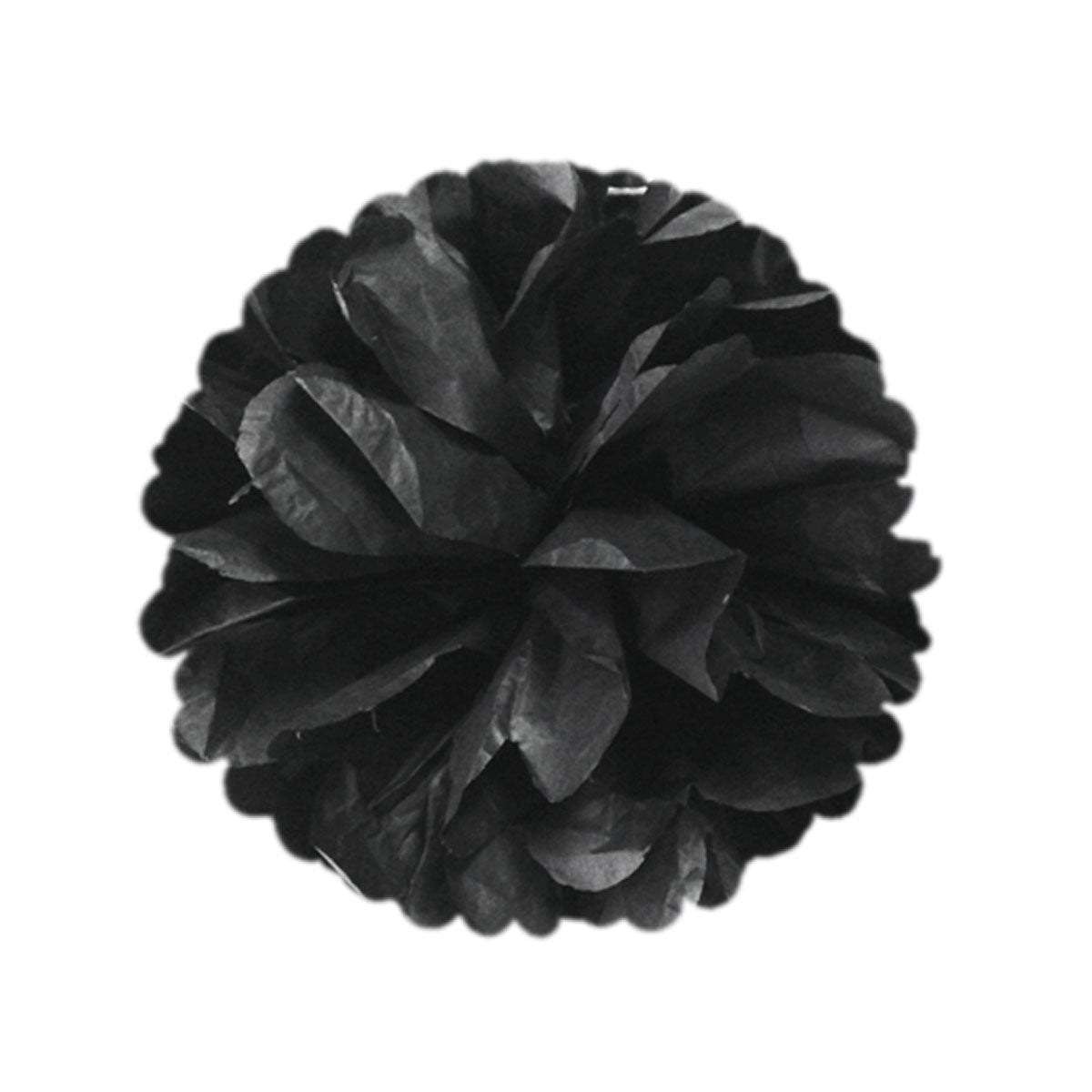 Wrapables Set of 9 Tissue Pom Pom Party Decorations, Black/Silver/White