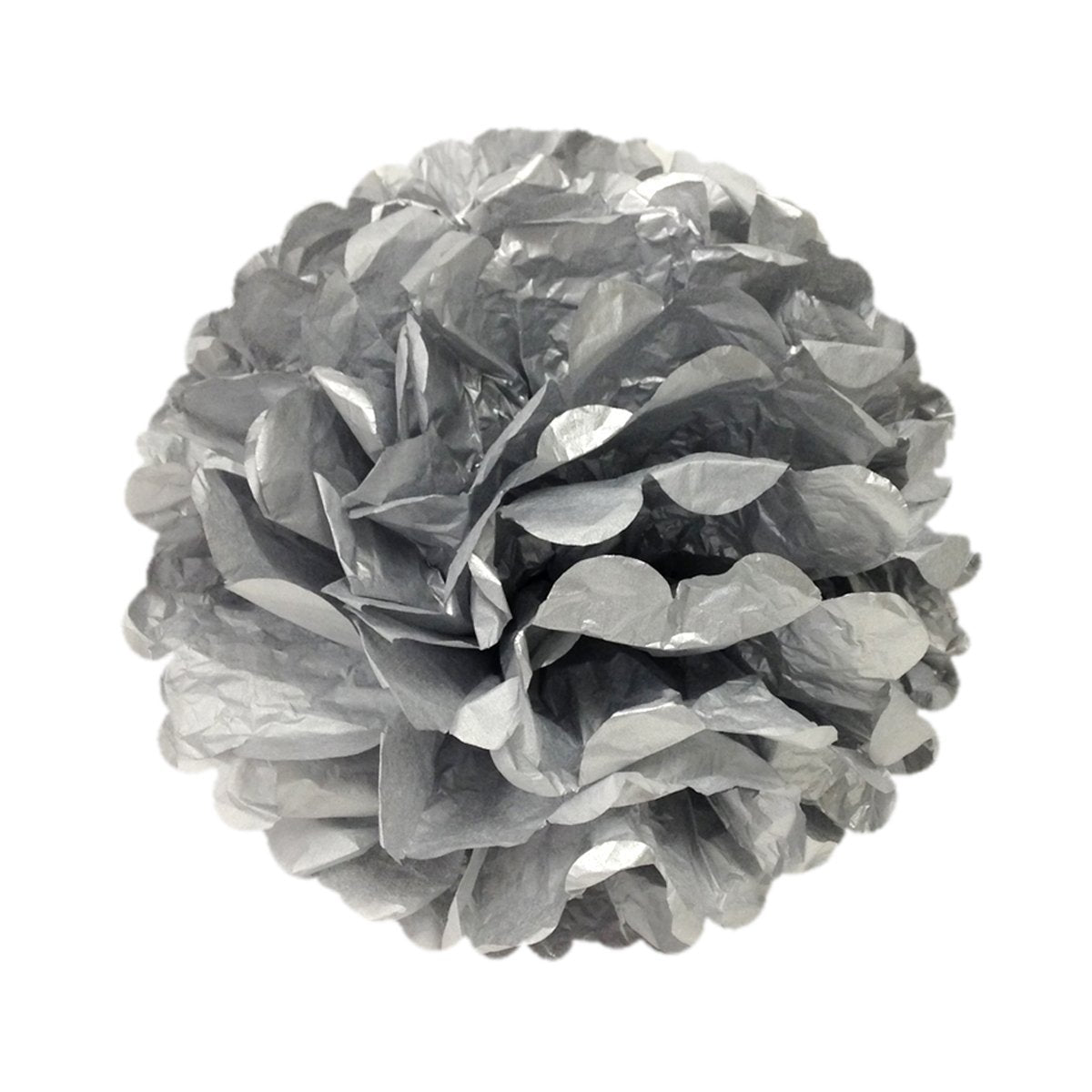 Wrapables Set of 9 Tissue Pom Pom Party Decorations, Black/Silver/White