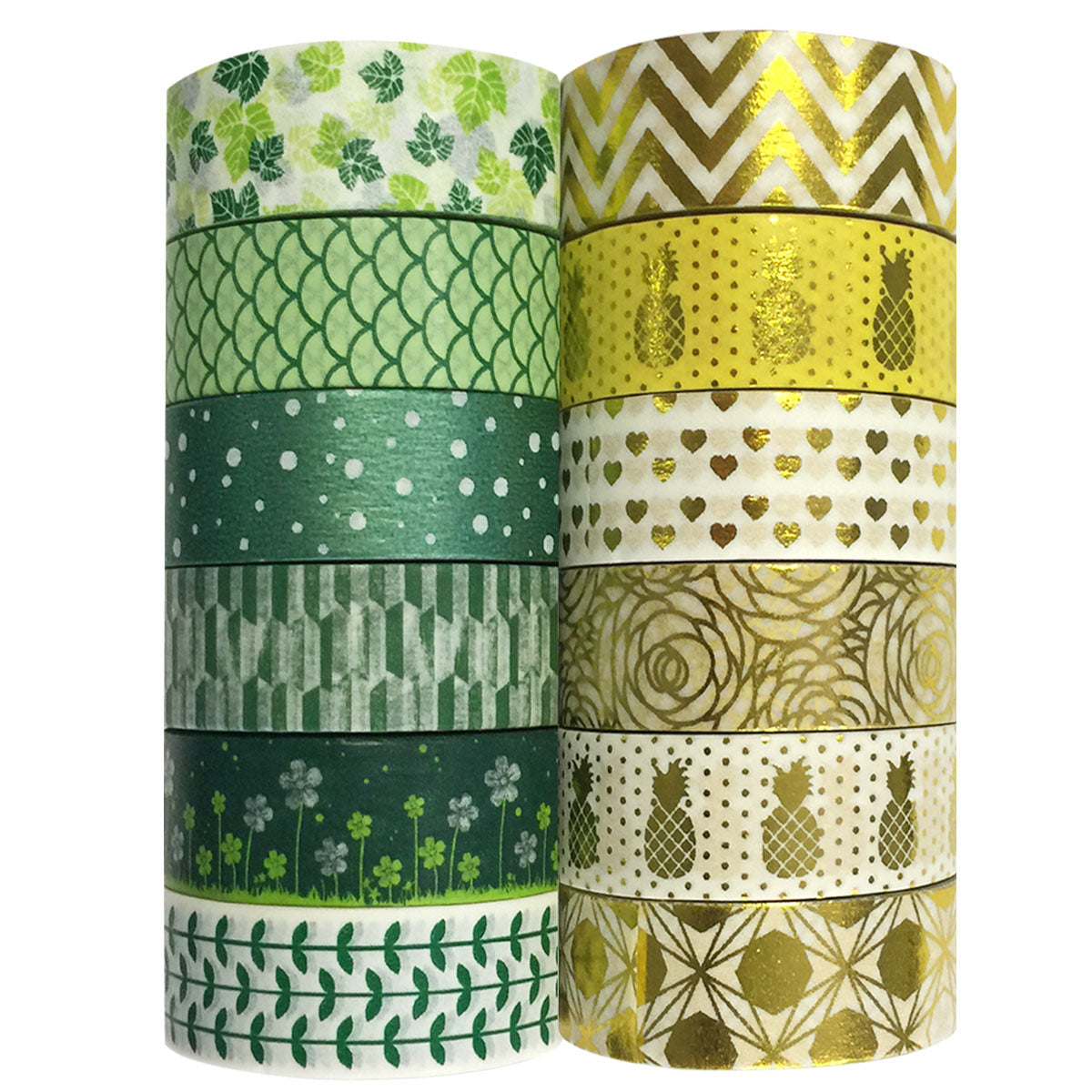 Wrapables  Washi Tapes Decorative Masking Tapes, Set of 12