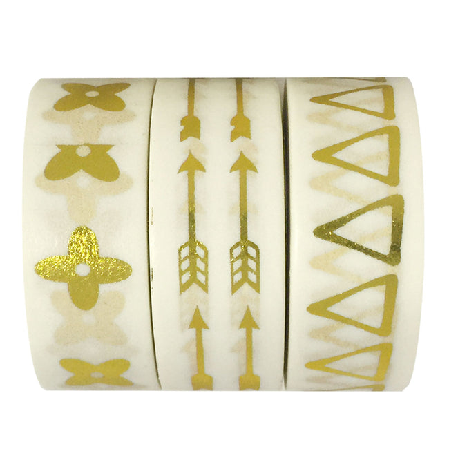 Wrapables Arrows and Florals Washi Masking Tape (Set of 3)