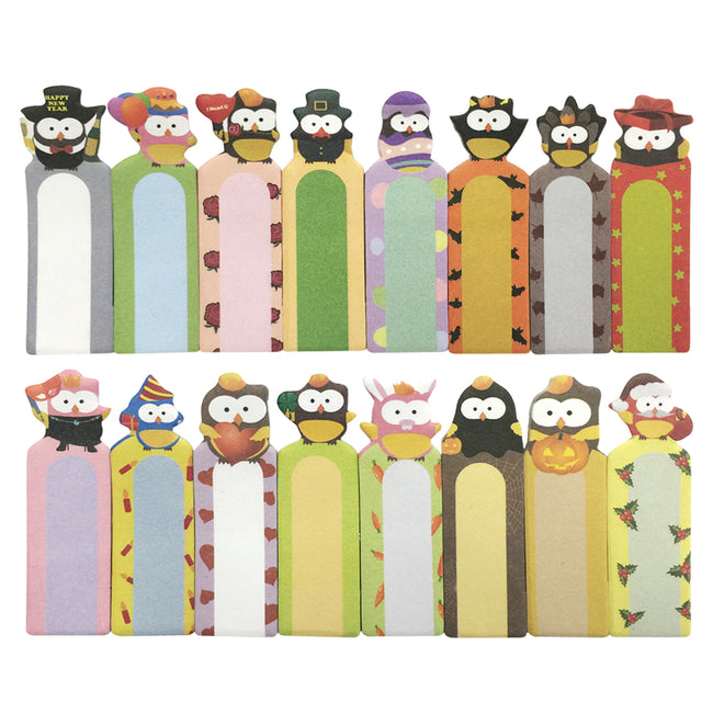 Wrapables Bookmark Flag Tab Sticky Markers (Set of 2), Cute Celebration Owls