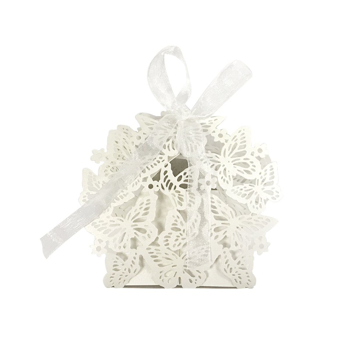 Wrapables Butterflies Wedding Party Favor Boxes Gift Boxes with Ribbon (Set of 50)