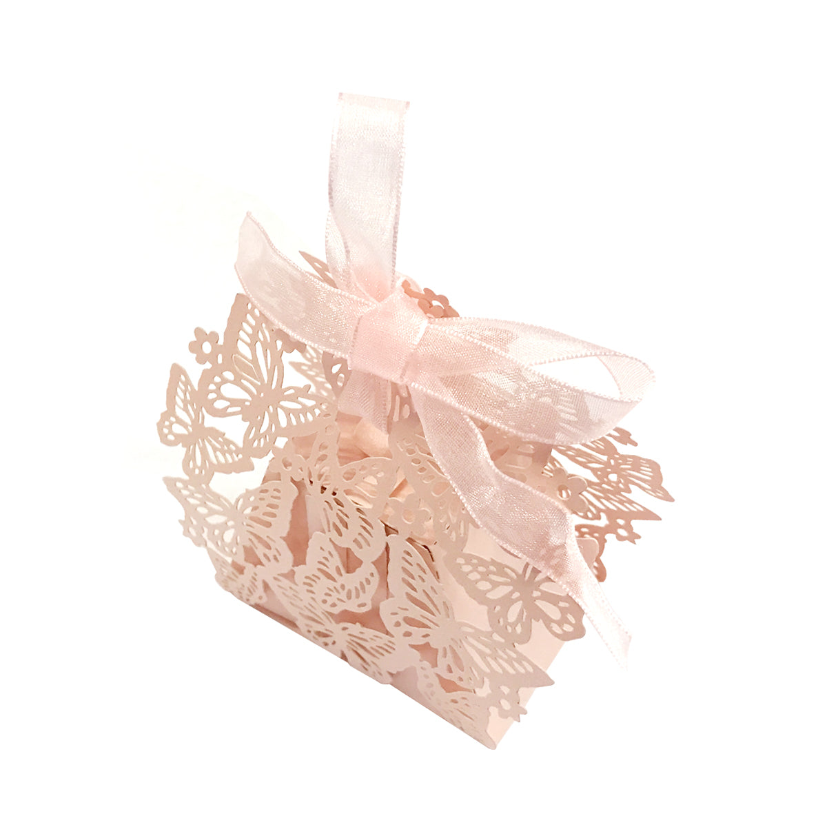 Wrapables Butterflies Wedding Party Favor Boxes Gift Boxes with Ribbon (Set of 50)