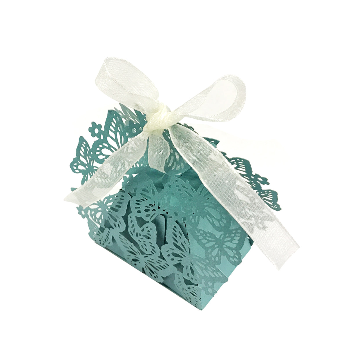 Wrapables Butterflies Wedding Party Favor Boxes Gift Boxes with Ribbon (Set of 50)