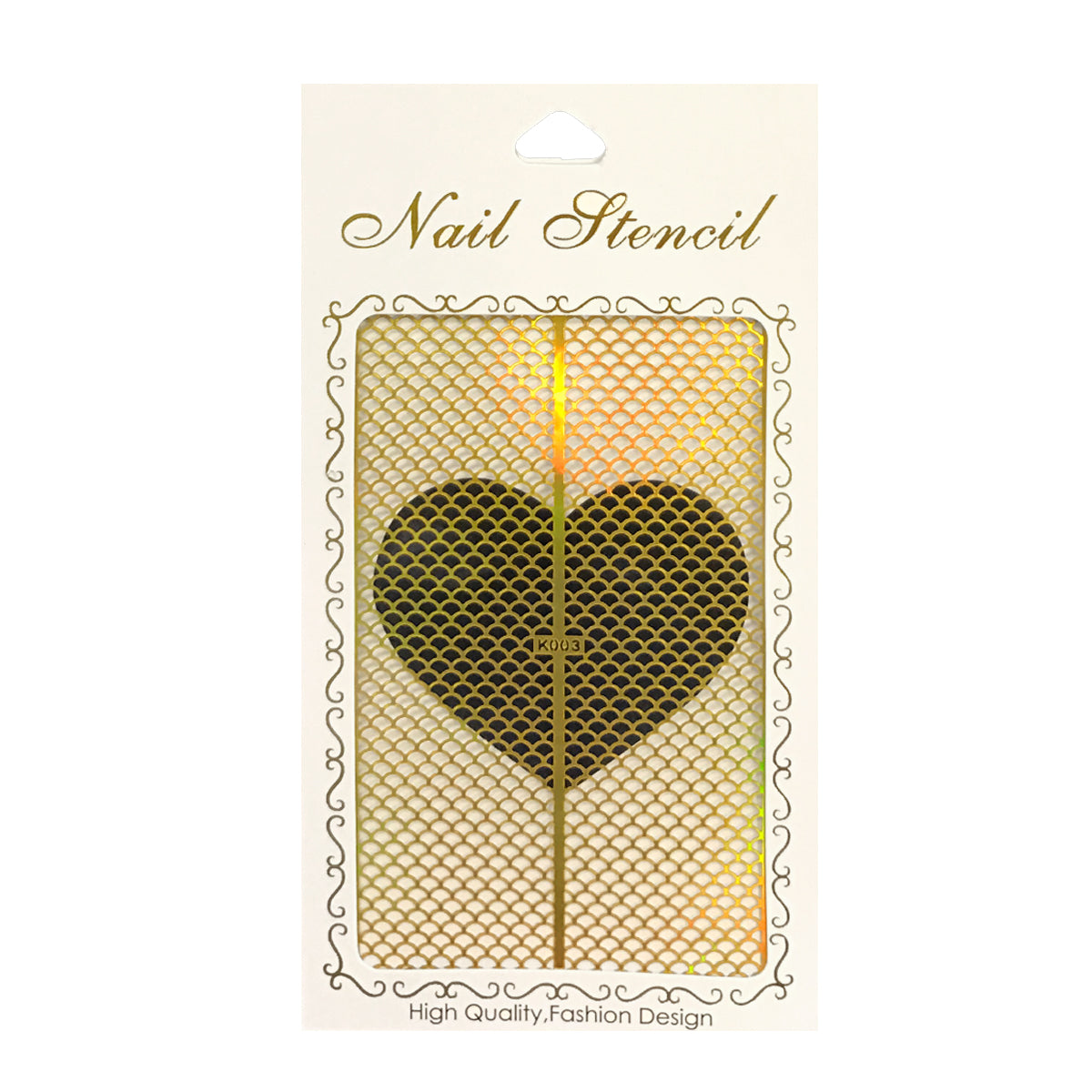 Wrapables Gold Nail Art Guide Large Nail Stencil Sheet