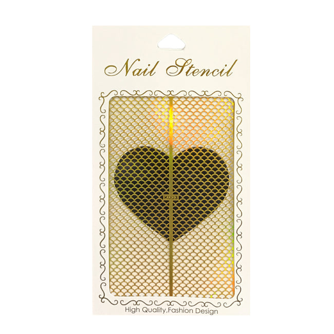 Wrapables Gold Nail Art Guide Large Nail Stencil Sheet