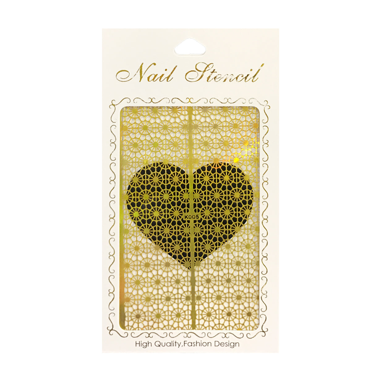Wrapables Gold Nail Art Guide Large Nail Stencil Sheet
