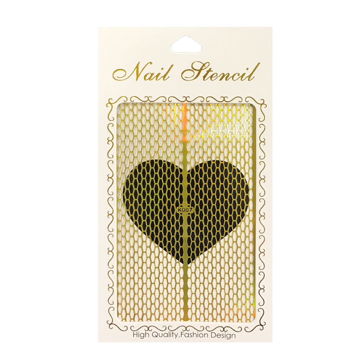 Wrapables Gold Nail Art Guide Large Nail Stencil Sheet