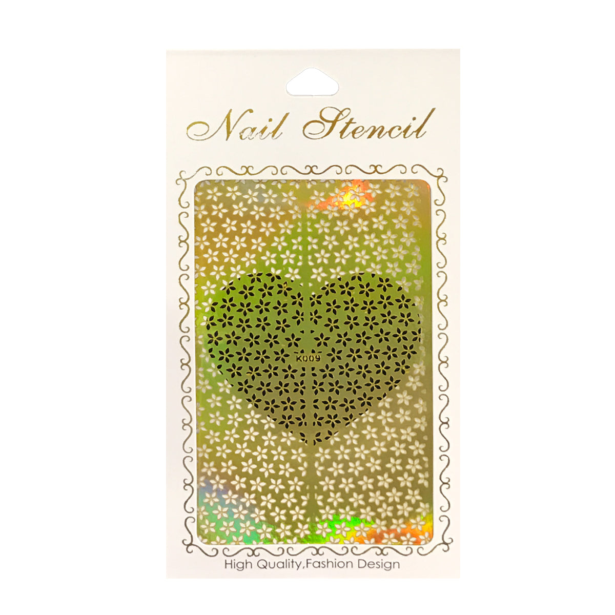 Wrapables Gold Nail Art Guide Large Nail Stencil Sheet