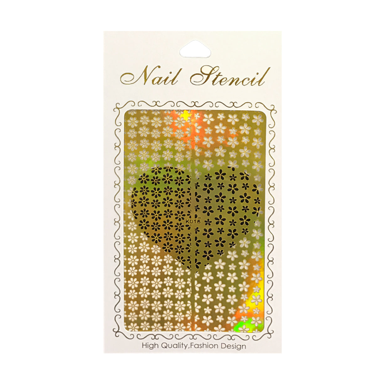 Wrapables Gold Nail Art Guide Large Nail Stencil Sheet