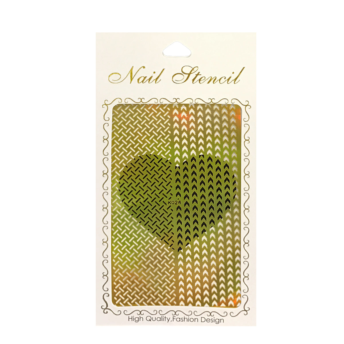 Wrapables Gold Nail Art Guide Large Nail Stencil Sheet