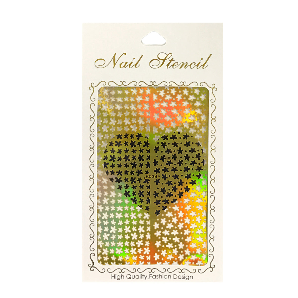 Wrapables Gold Nail Art Guide Large Nail Stencil Sheet