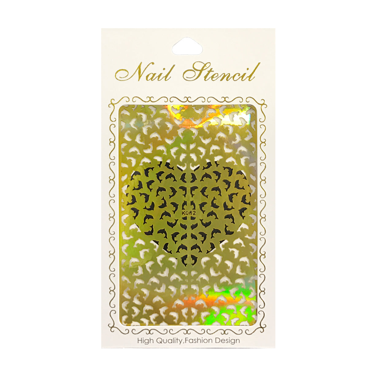 Wrapables Gold Nail Art Guide Large Nail Stencil Sheet