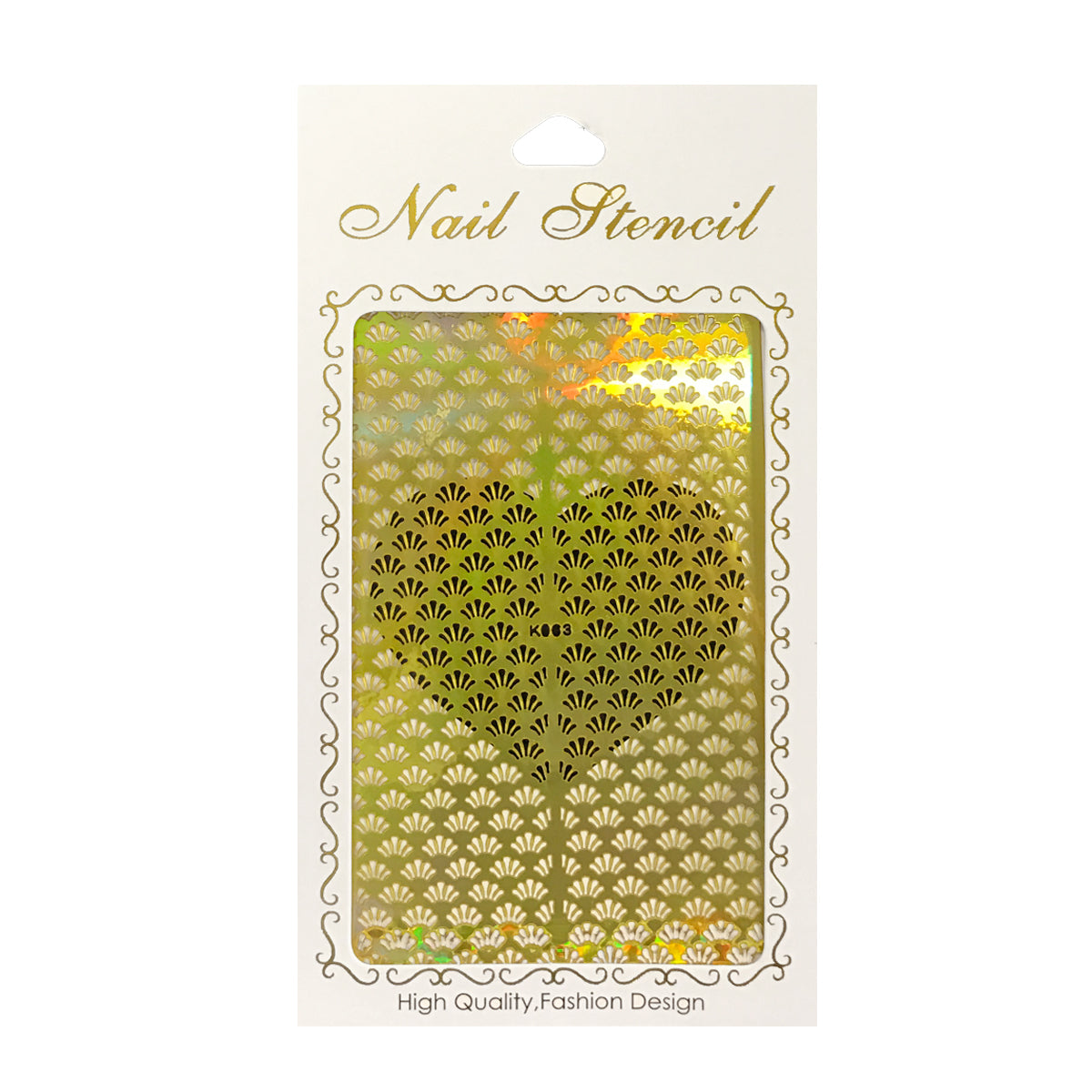 Wrapables Gold Nail Art Guide Large Nail Stencil Sheet