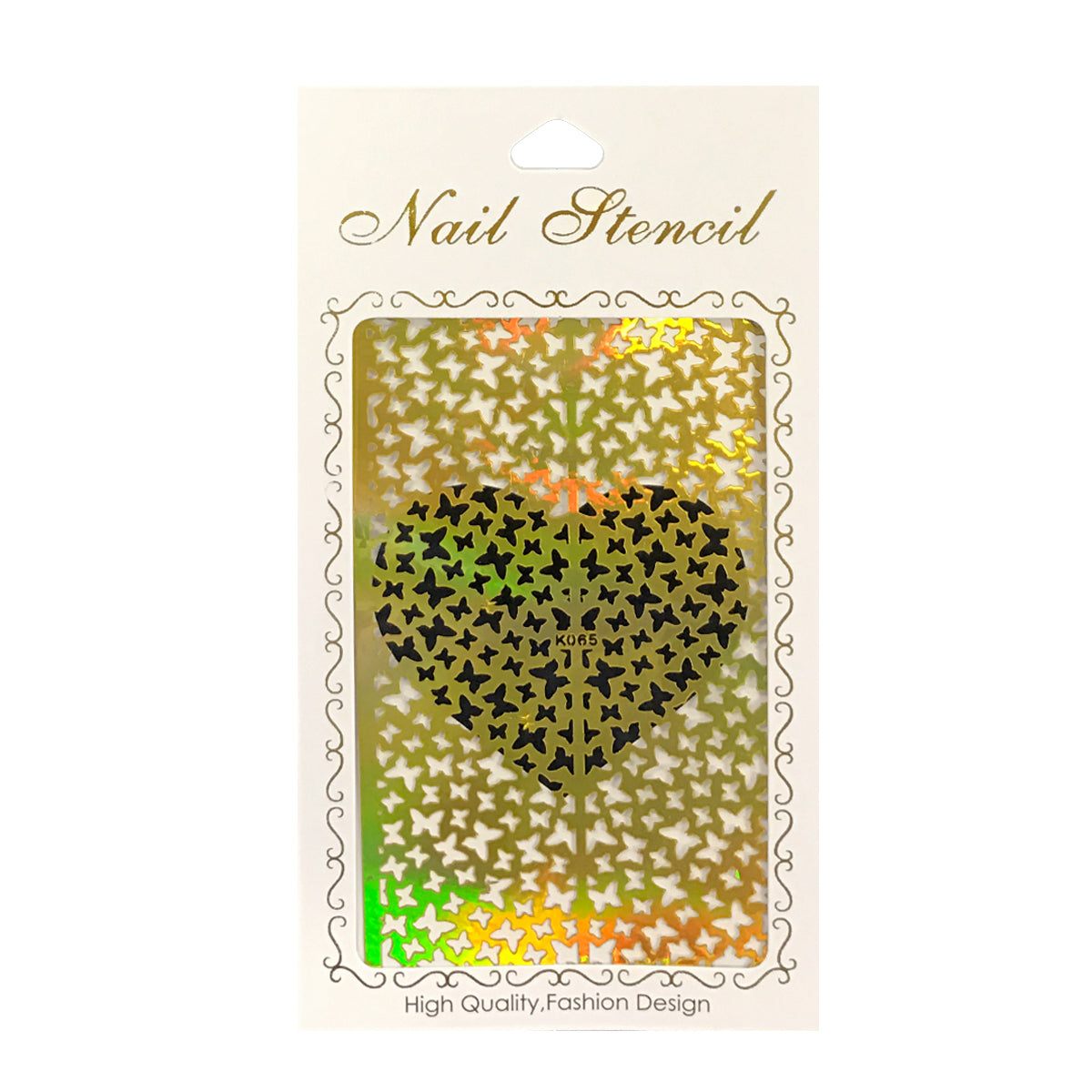 Wrapables Gold Nail Art Guide Large Nail Stencil Sheet