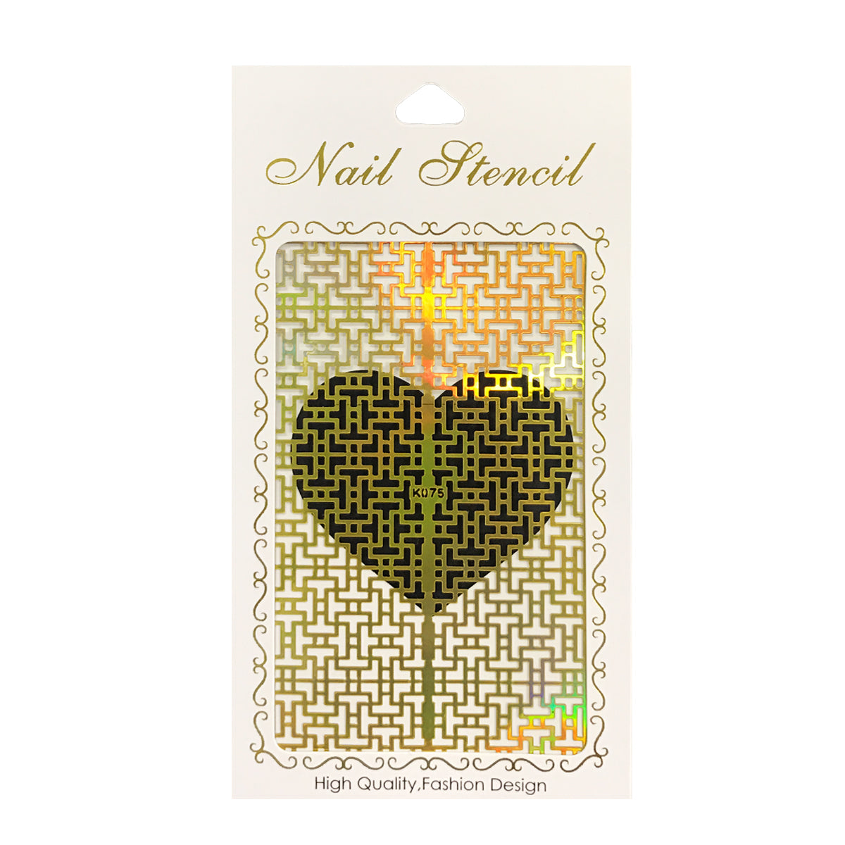 Wrapables Gold Nail Art Guide Large Nail Stencil Sheet