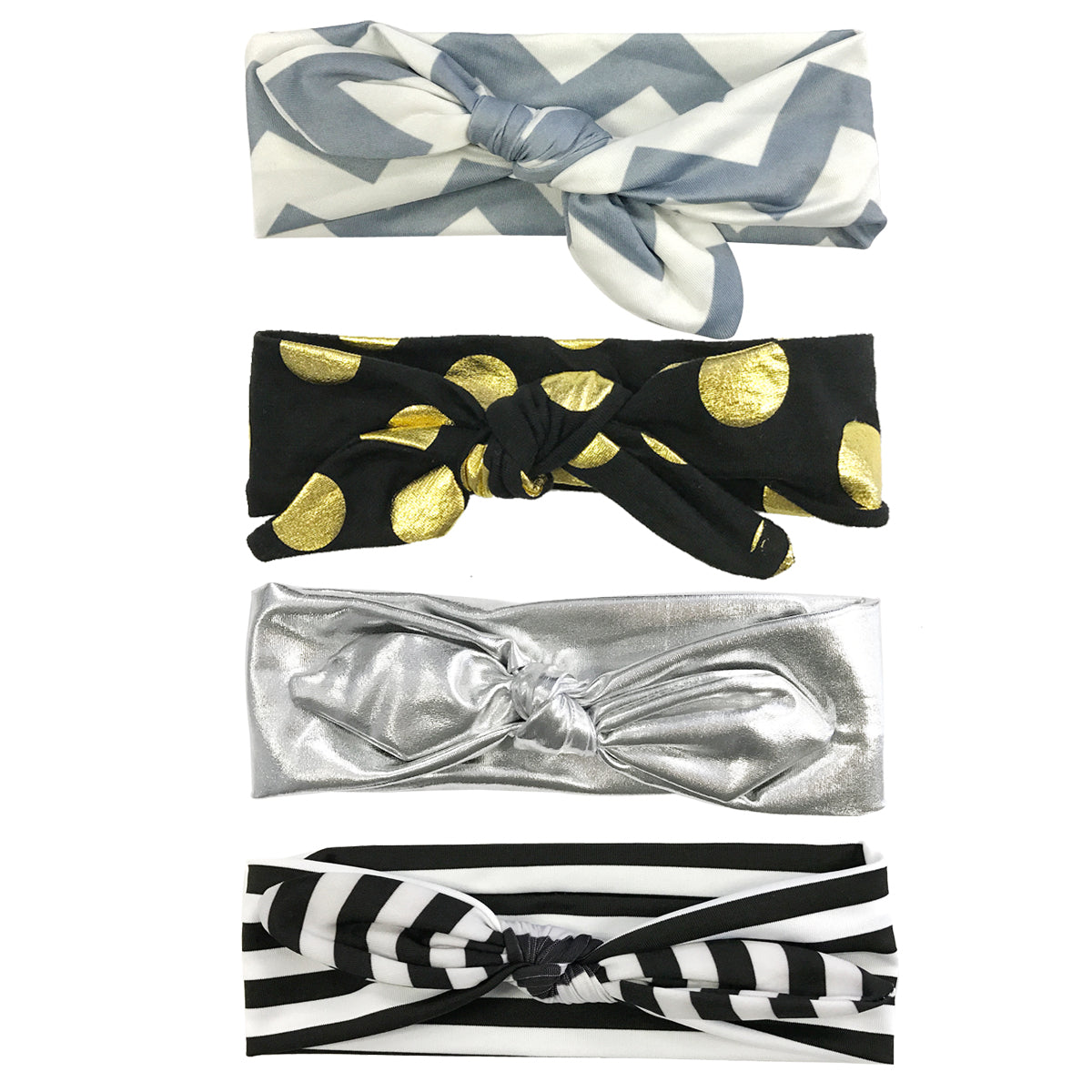 Wrapables Girls Boho Knotted Headband Headwrap (Set of 4)