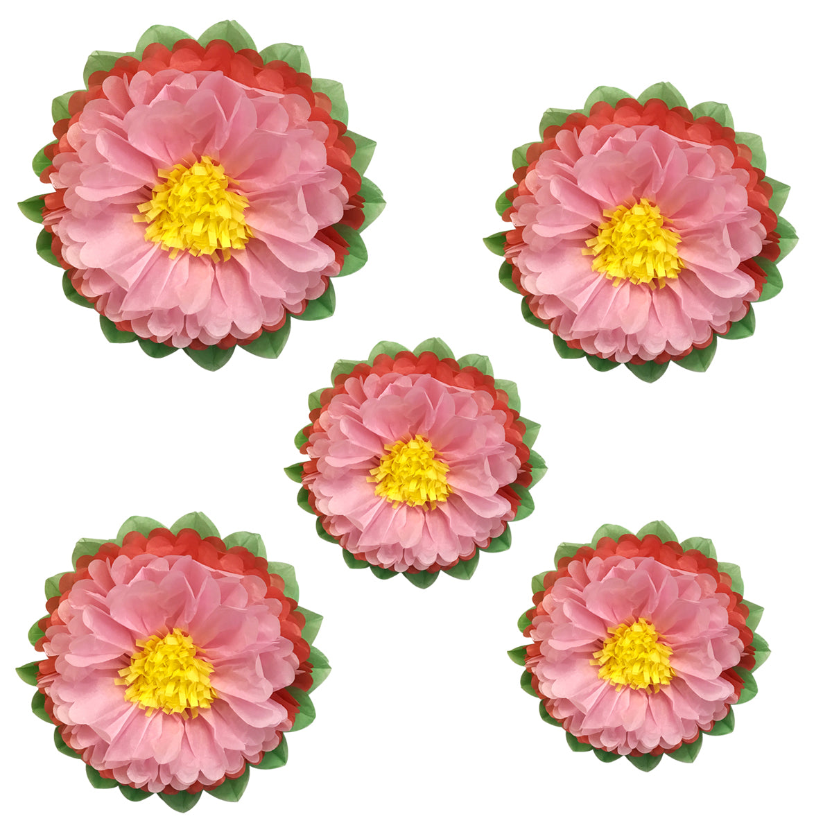 Wrapables Set of 5 Tissue Flower Pom Poms Party Decorations