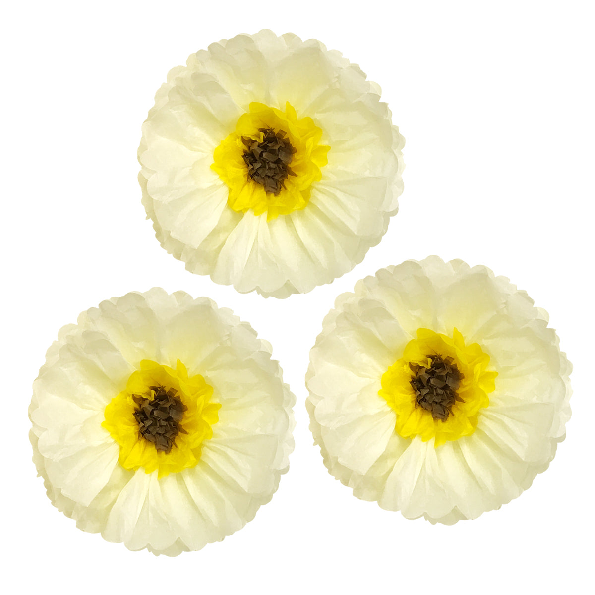 Wrapables Set of 3 Tissue Flower Pom Poms Party Decorations for Weddings, Birthday Parties Baby Showers and Nursery Decor