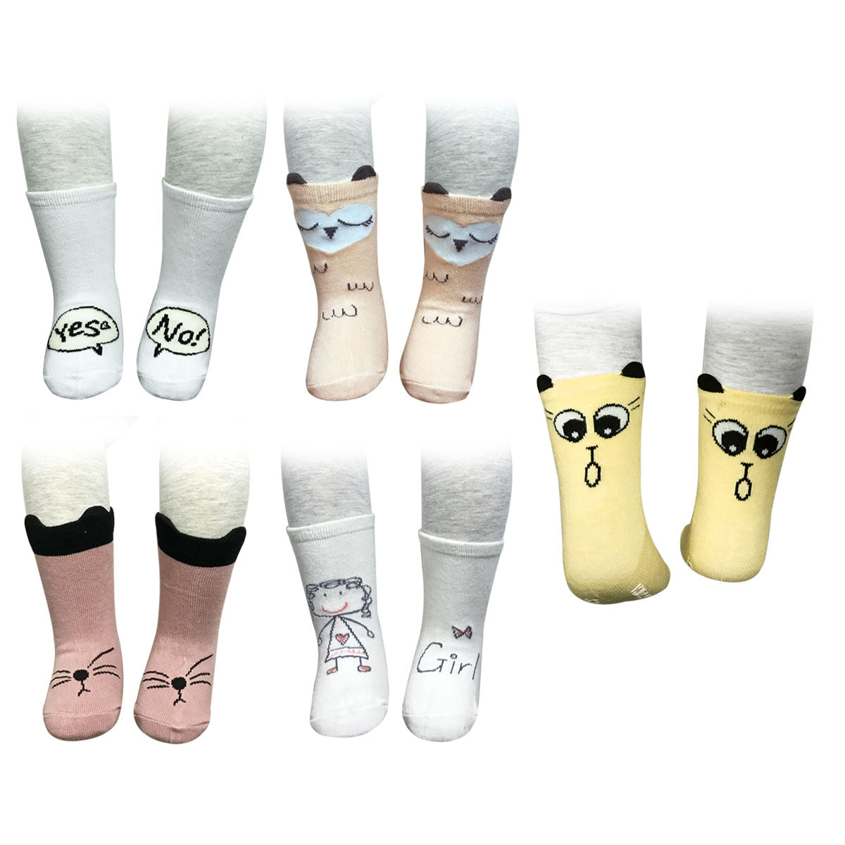Wrapables Adorable Pets Baby Socks (Set of 5)