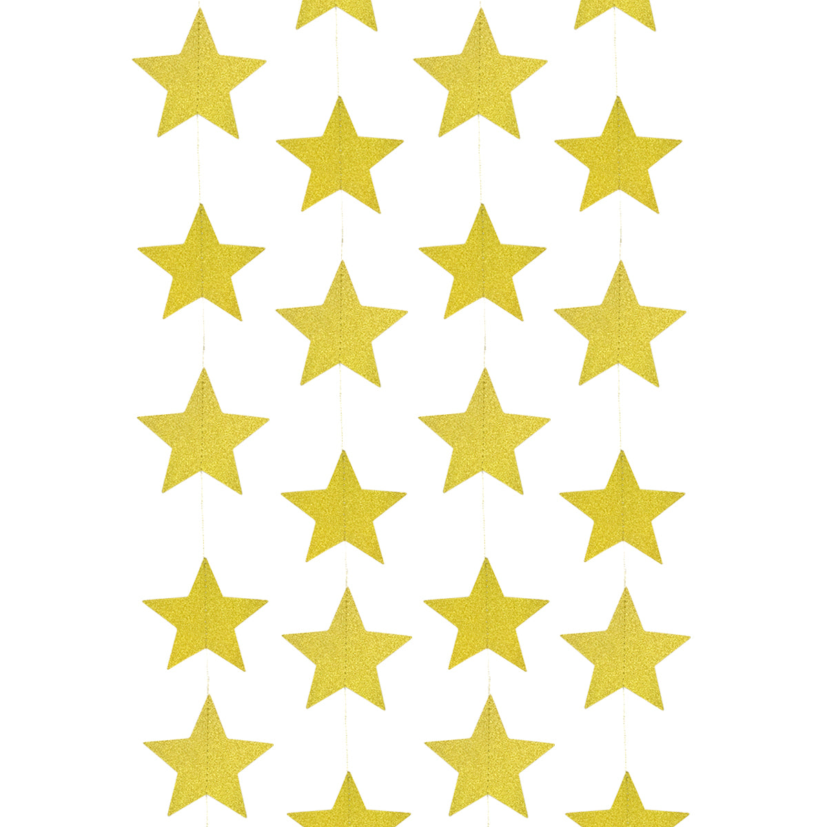 Wrapables 13ft Paper Star Garland Party Decorations (Set of 2), Gold Shimmer