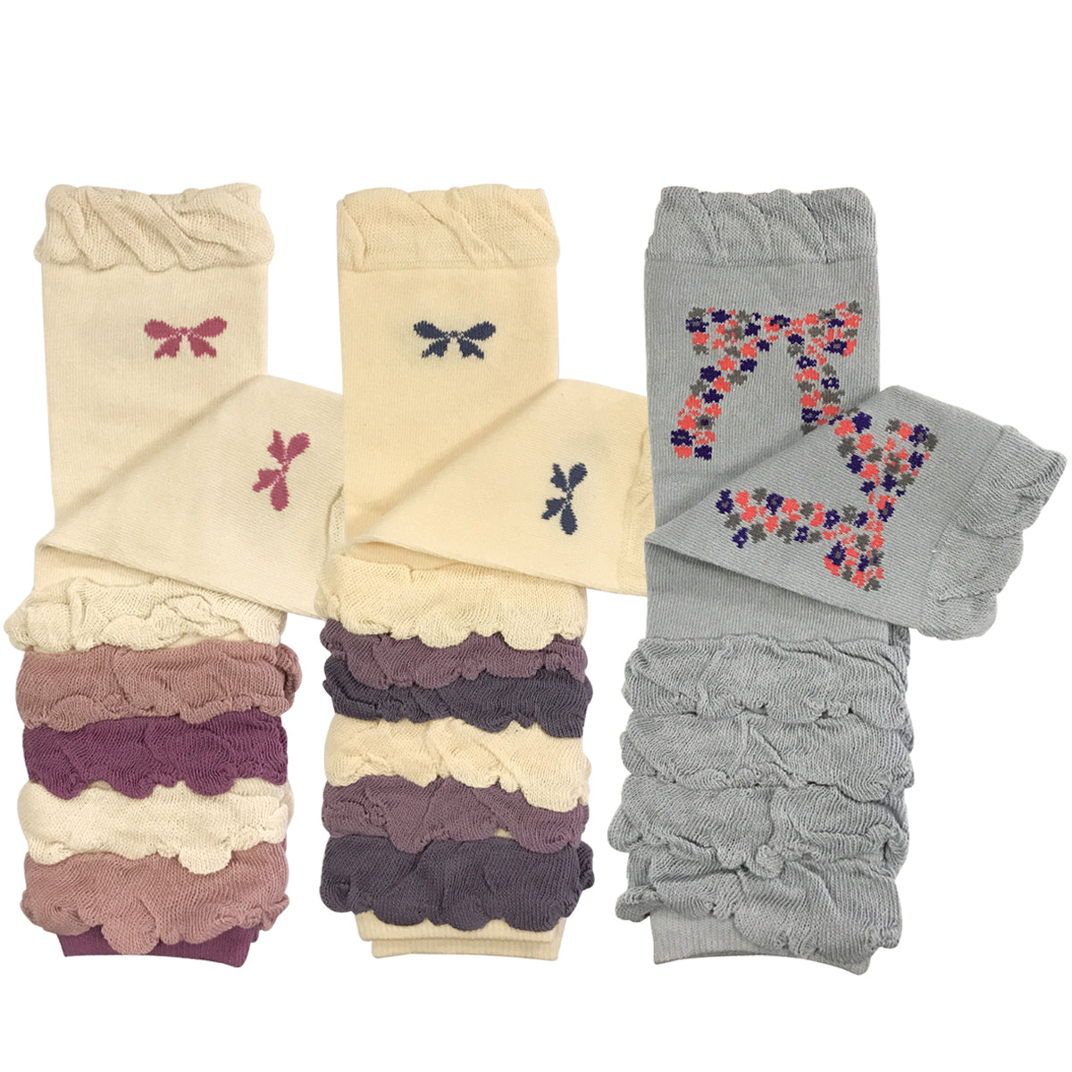 Wrapables Colorful Baby Leg Warmers Set of 3