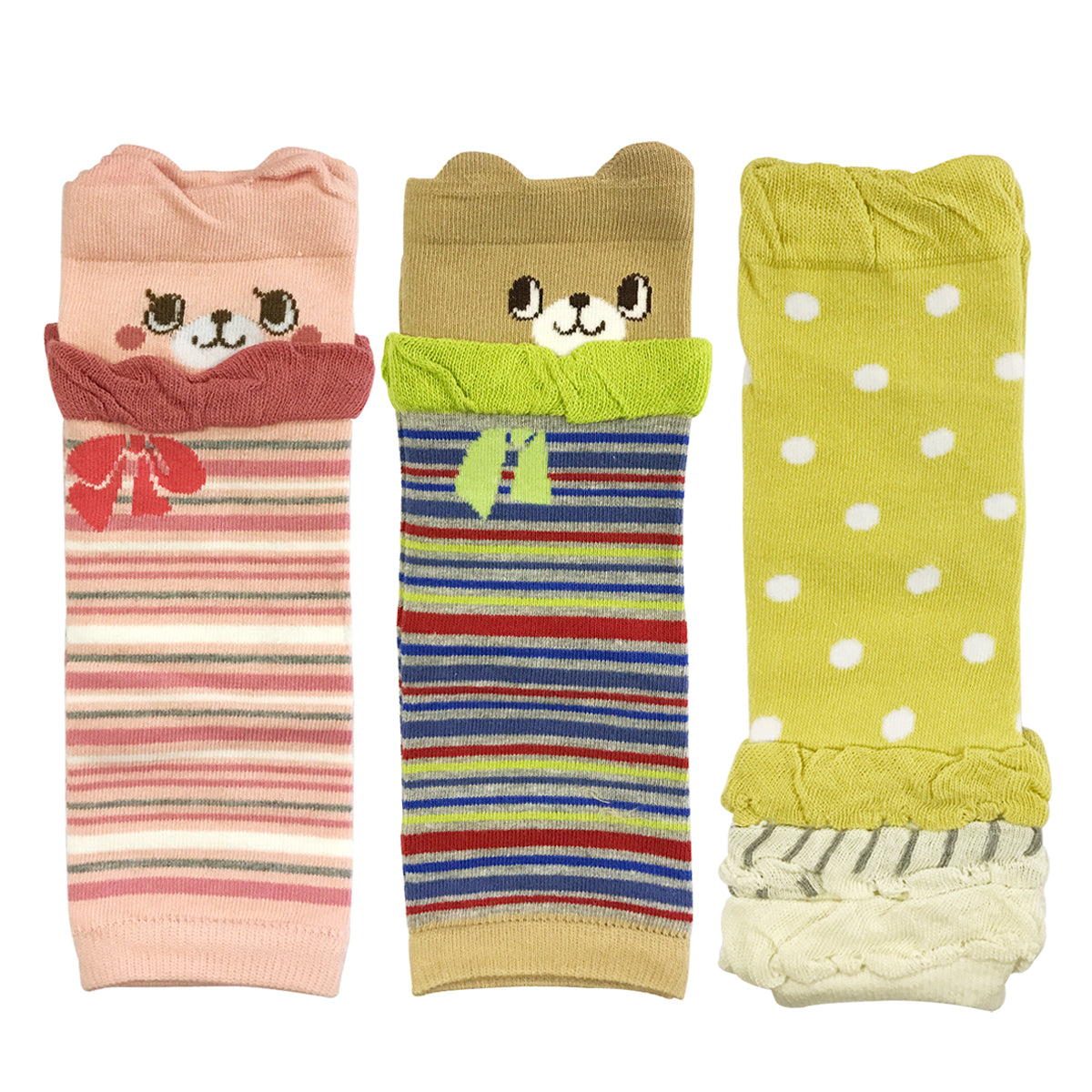 Wrapables Colorful Baby Leg Warmers Set of 3