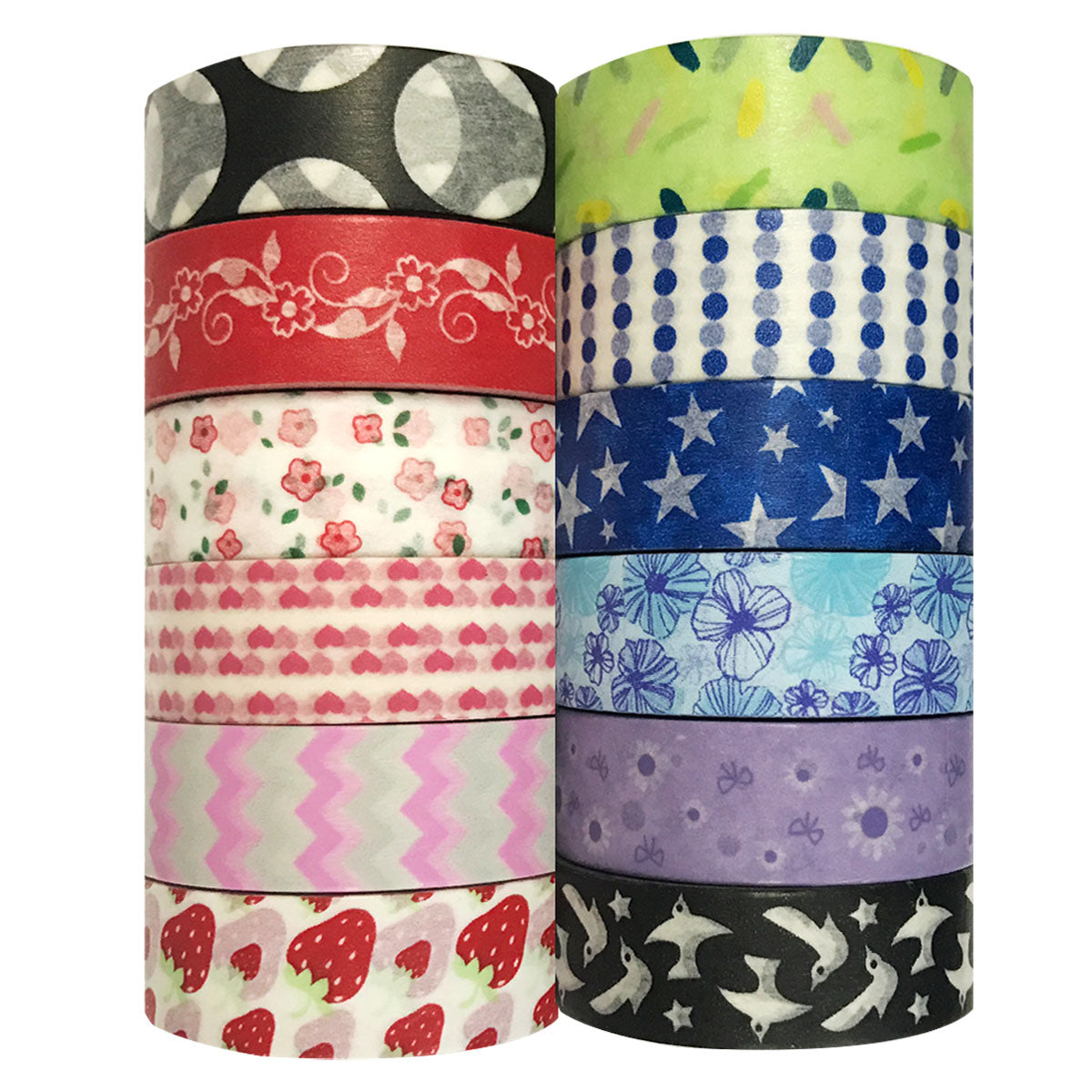 Wrapables Washi Masking Tape Collection, Set of 12