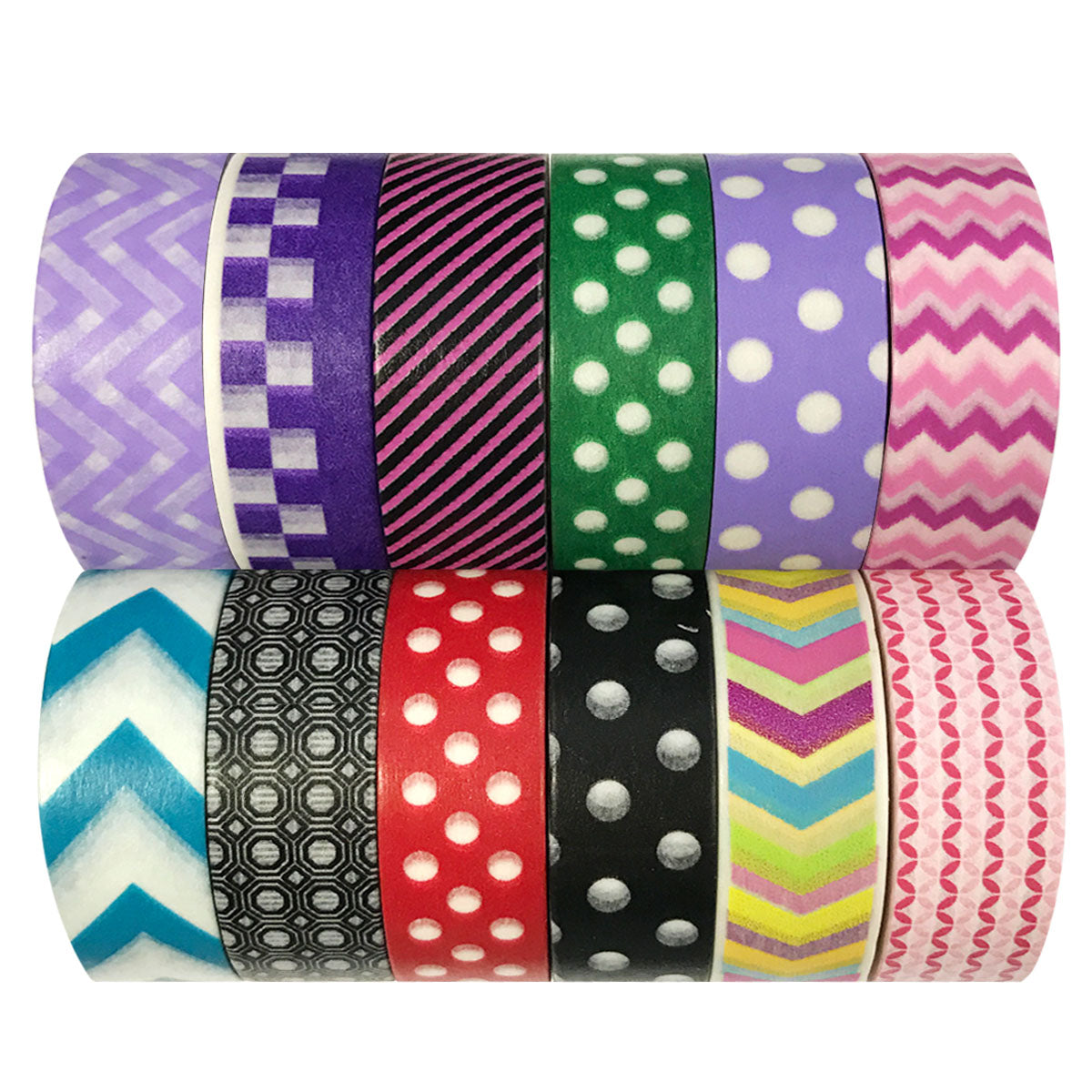 Wrapables Washi Masking Tape Collection, Set of 12