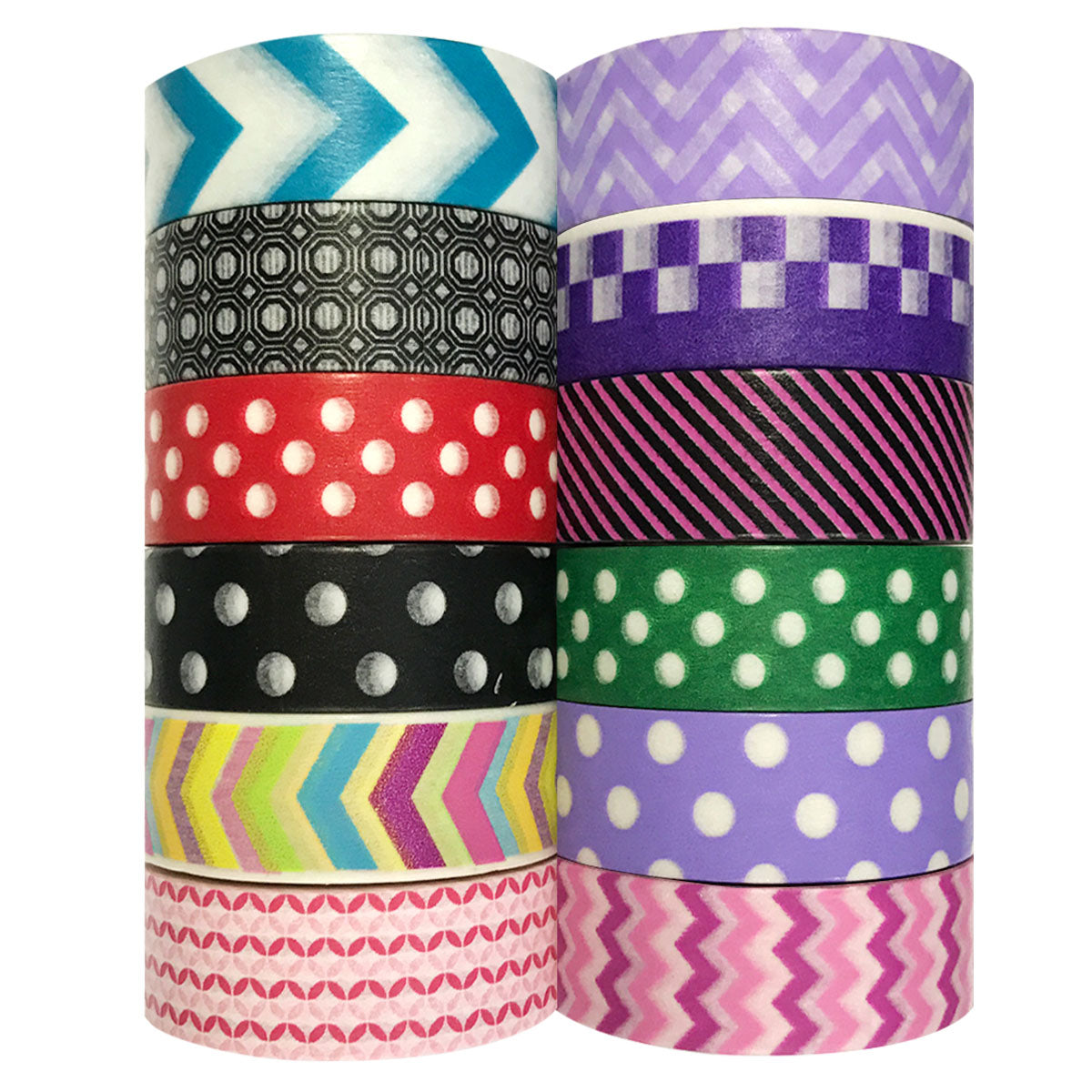 Wrapables Washi Masking Tape Collection, Set of 12