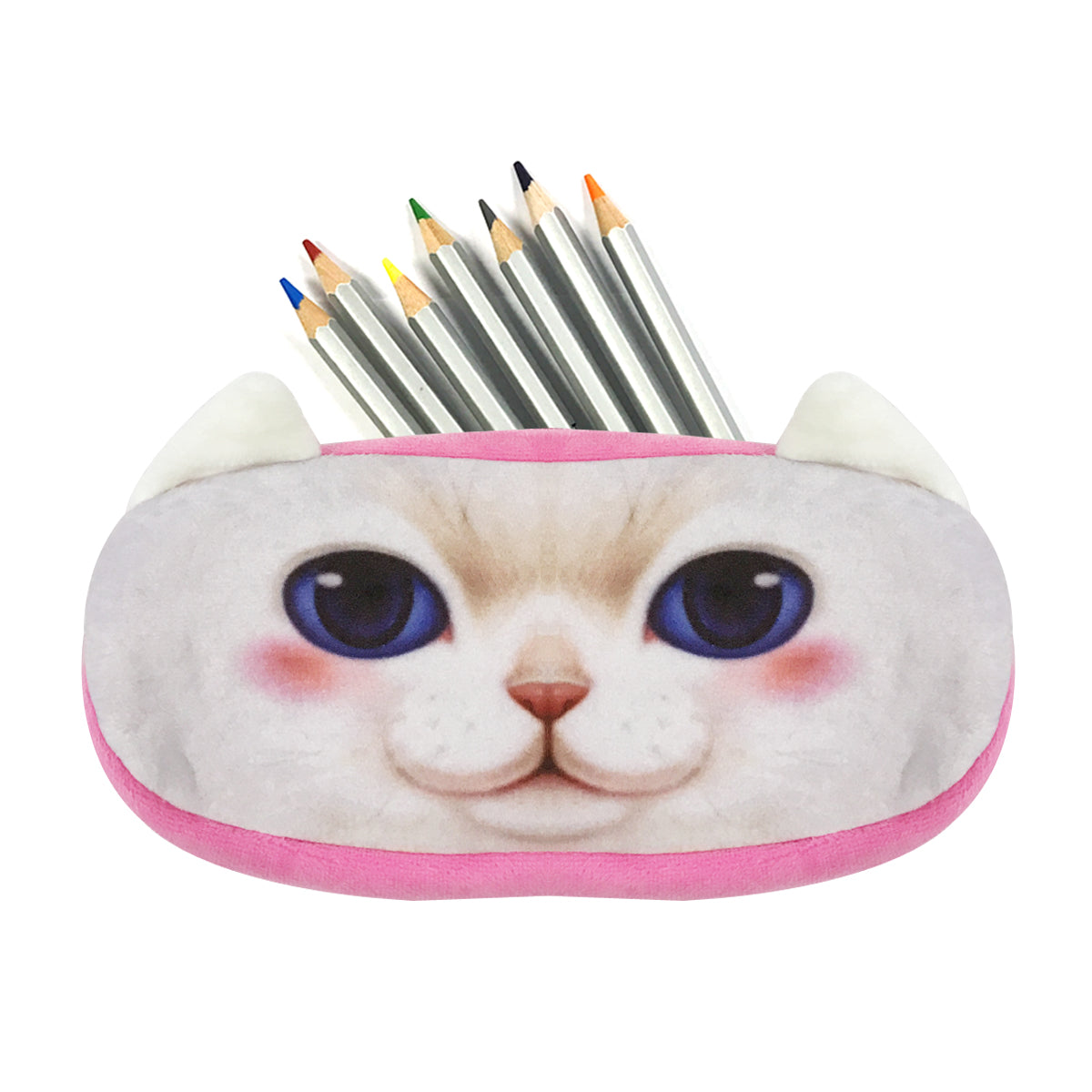 Wrapables Cat Face Zippered Pencil Case (Set of 2)