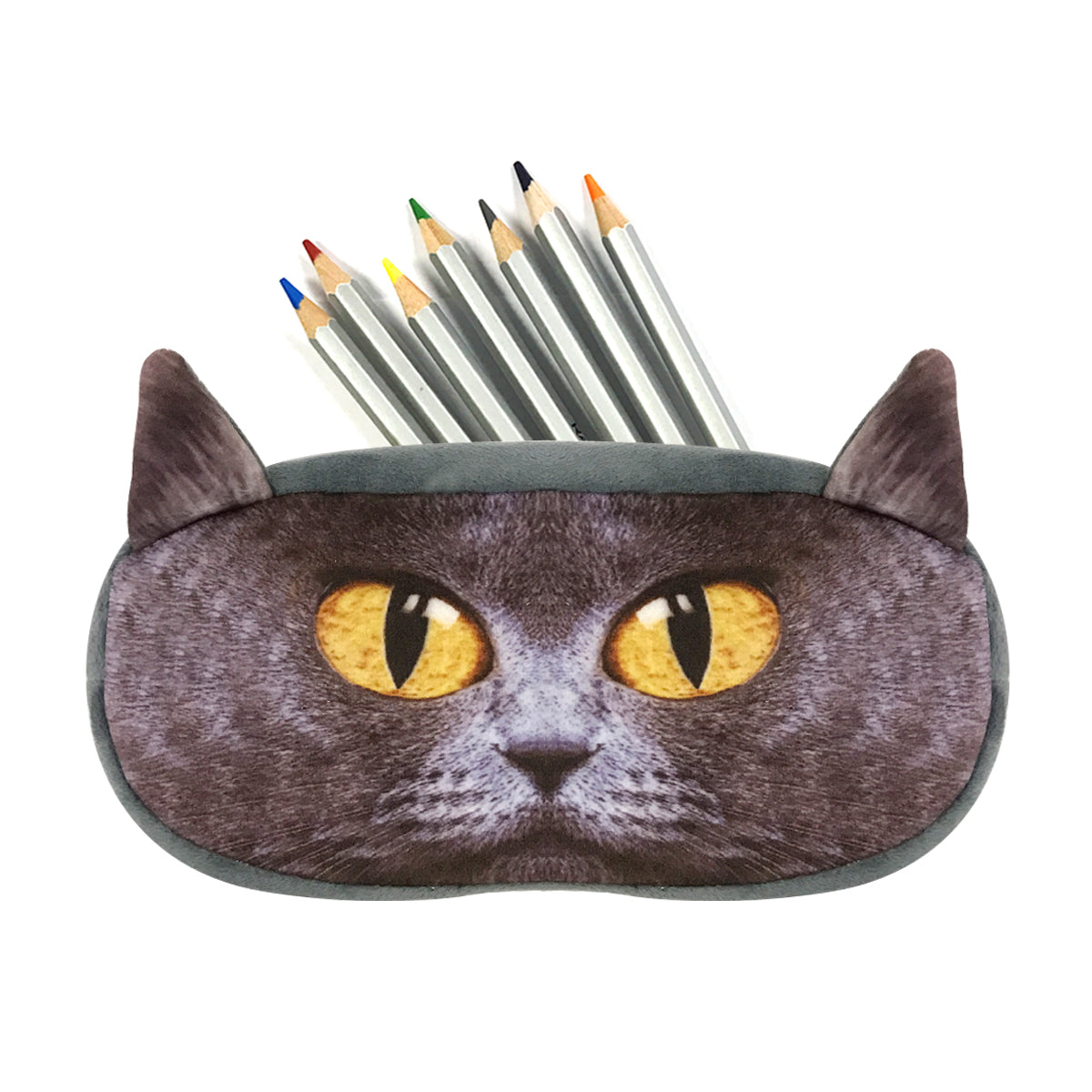 Wrapables Cat Face Zippered Pencil Case (Set of 2)