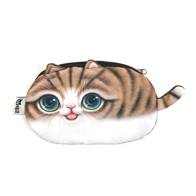 Wrapables Cat Face Cosmetic Pouch Pencil Case (Set of 2)