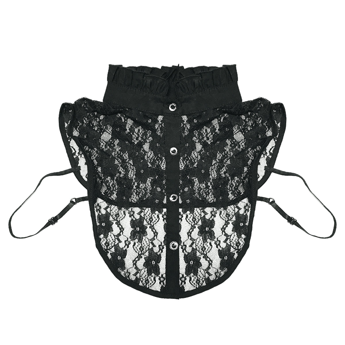 Wrapables Delicate Floral Lace Half Shirt Faux Collar