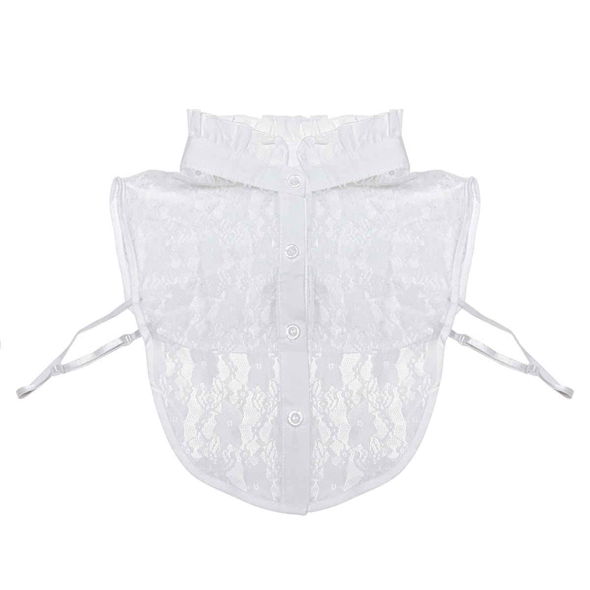 Wrapables Delicate Floral Lace Half Shirt Faux Collar
